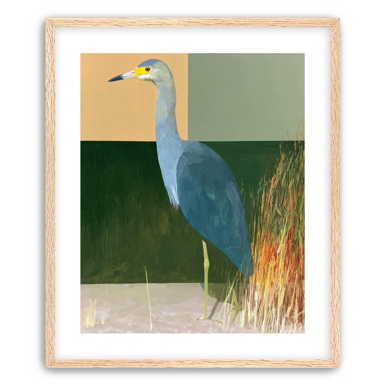 A heron beside the reeds