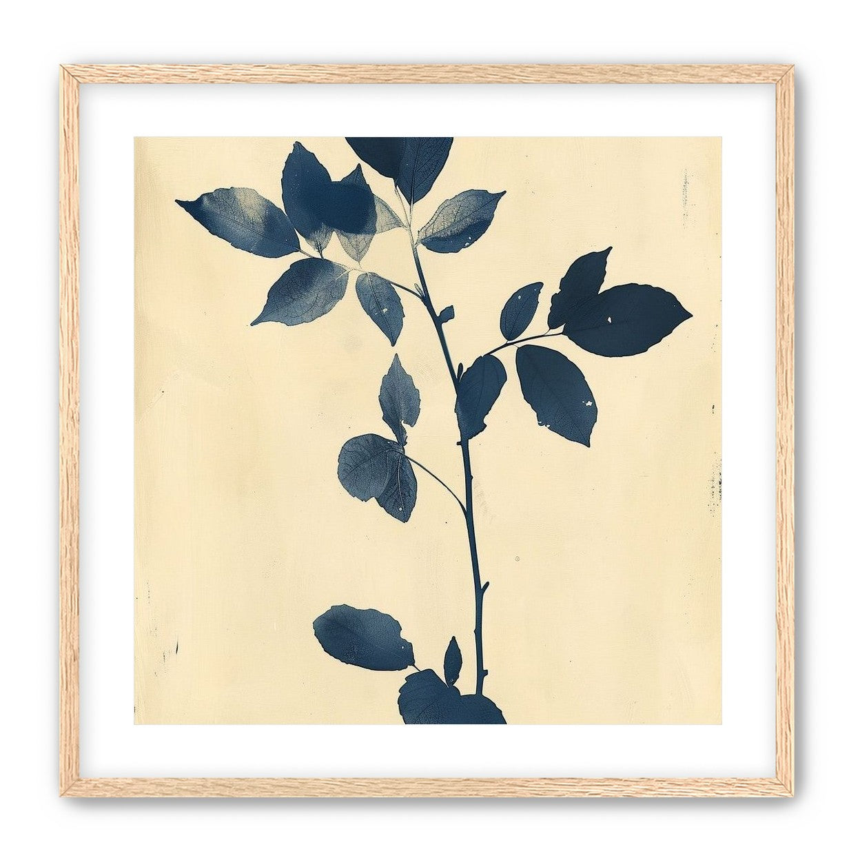 Blue leaves on cream air