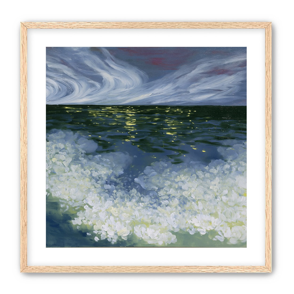 Foam and starlight at sea