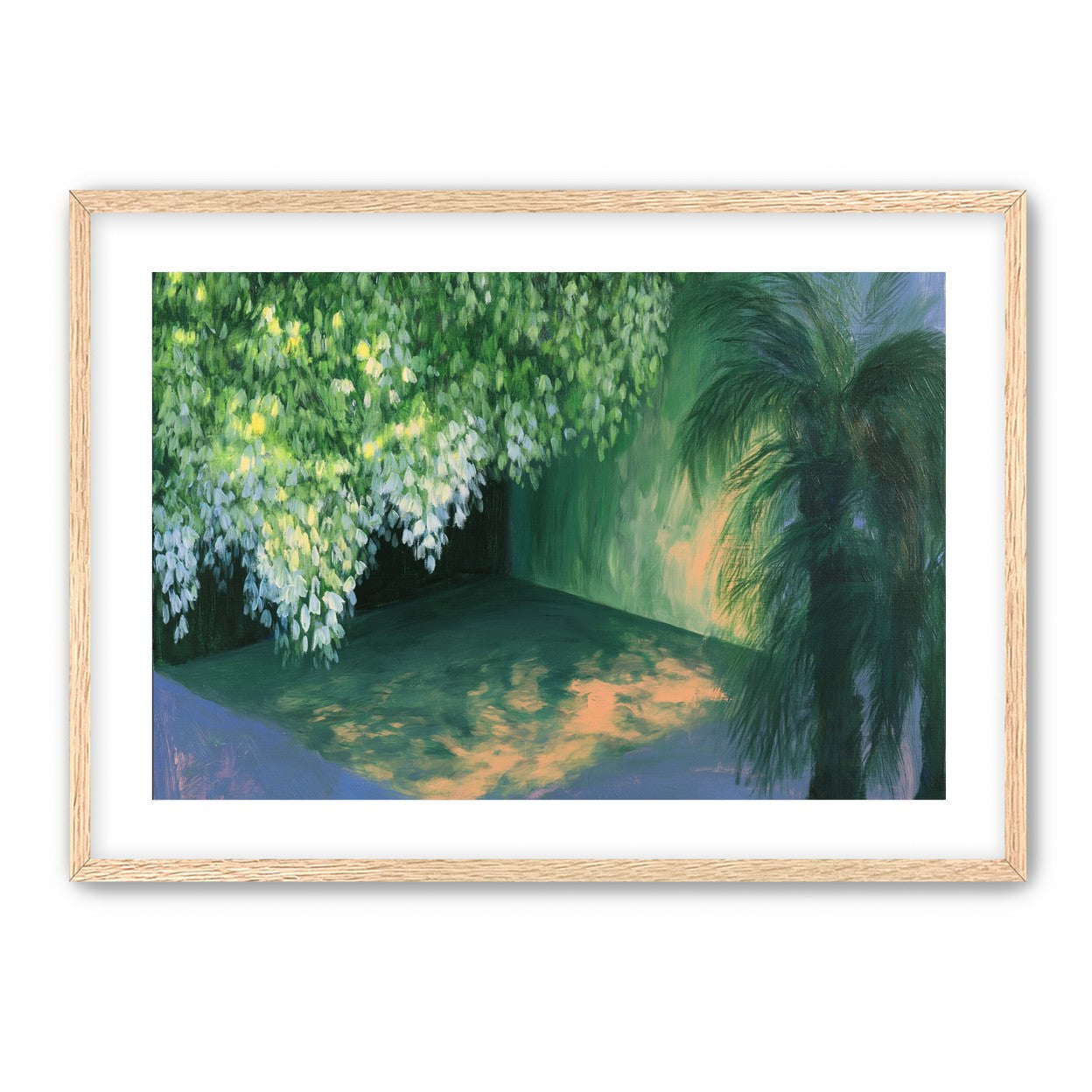 Yellow light on green pond