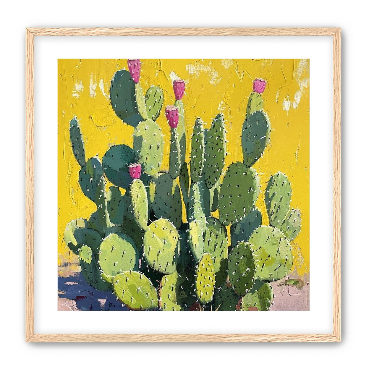 Pink blooms in yellow heat