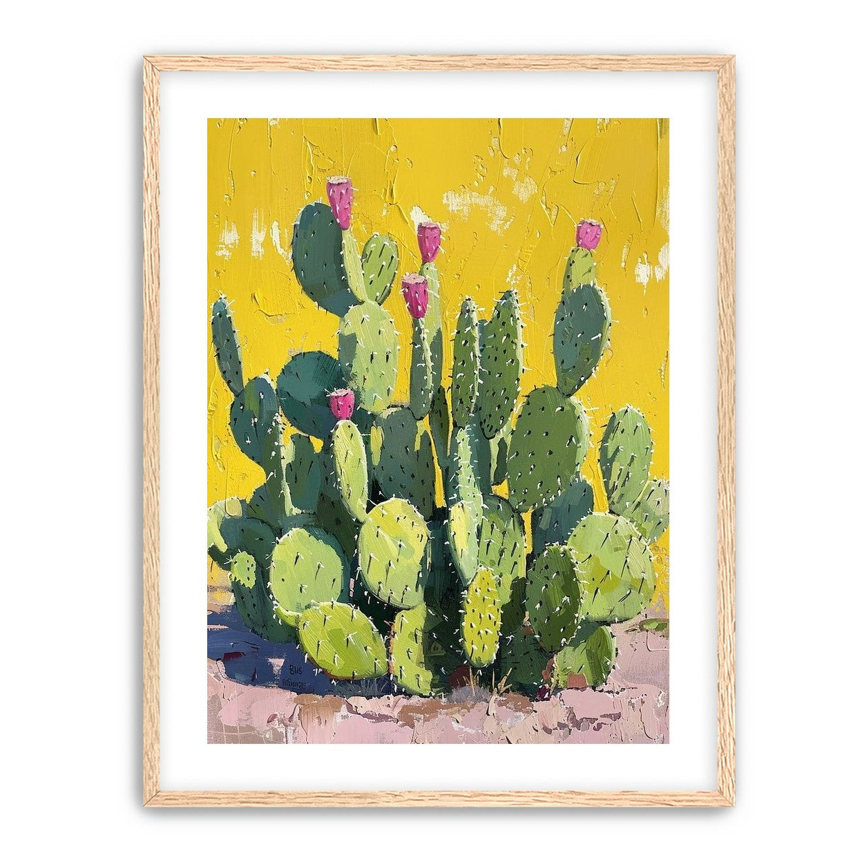 Pink blooms in yellow heat