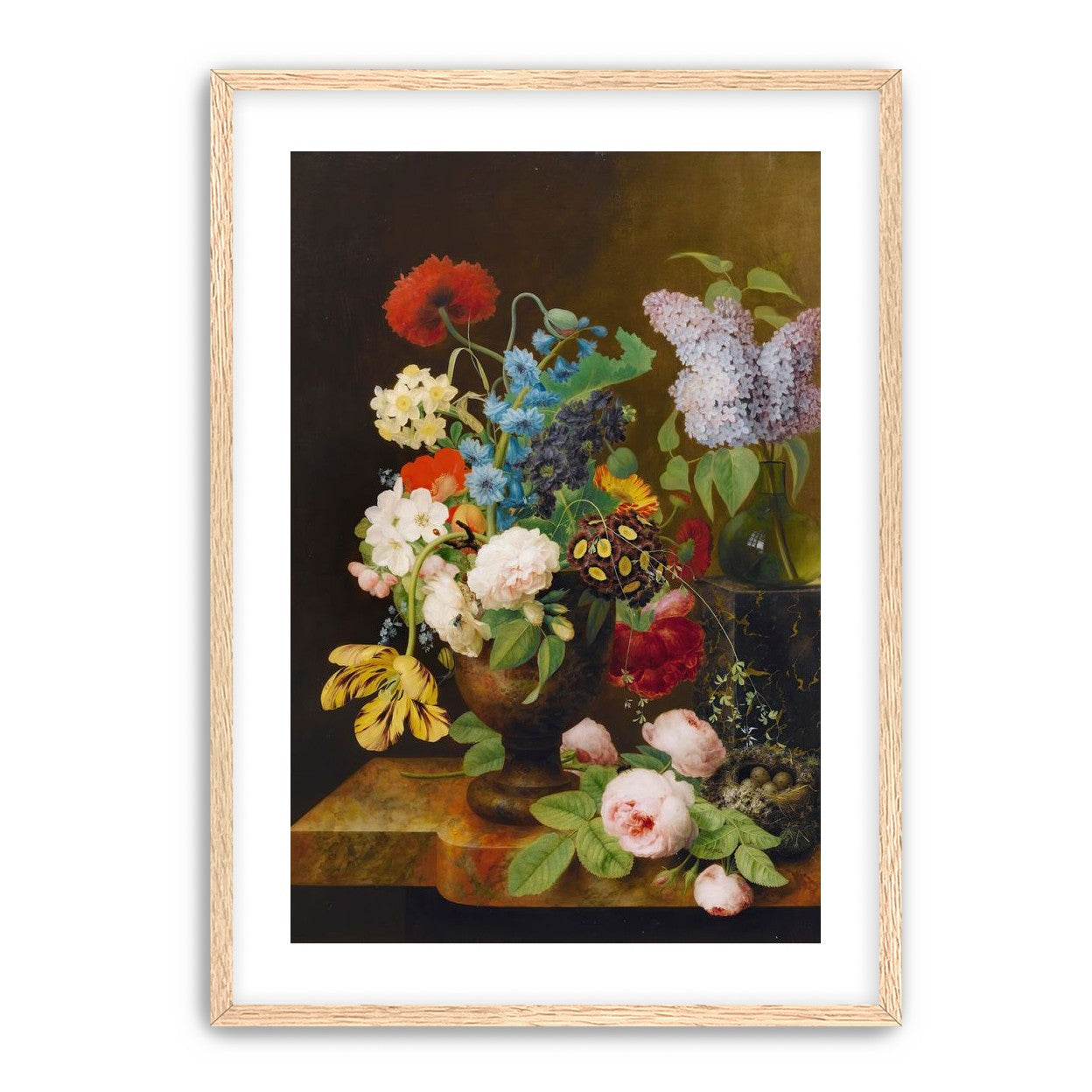 Fallen roses by the nest