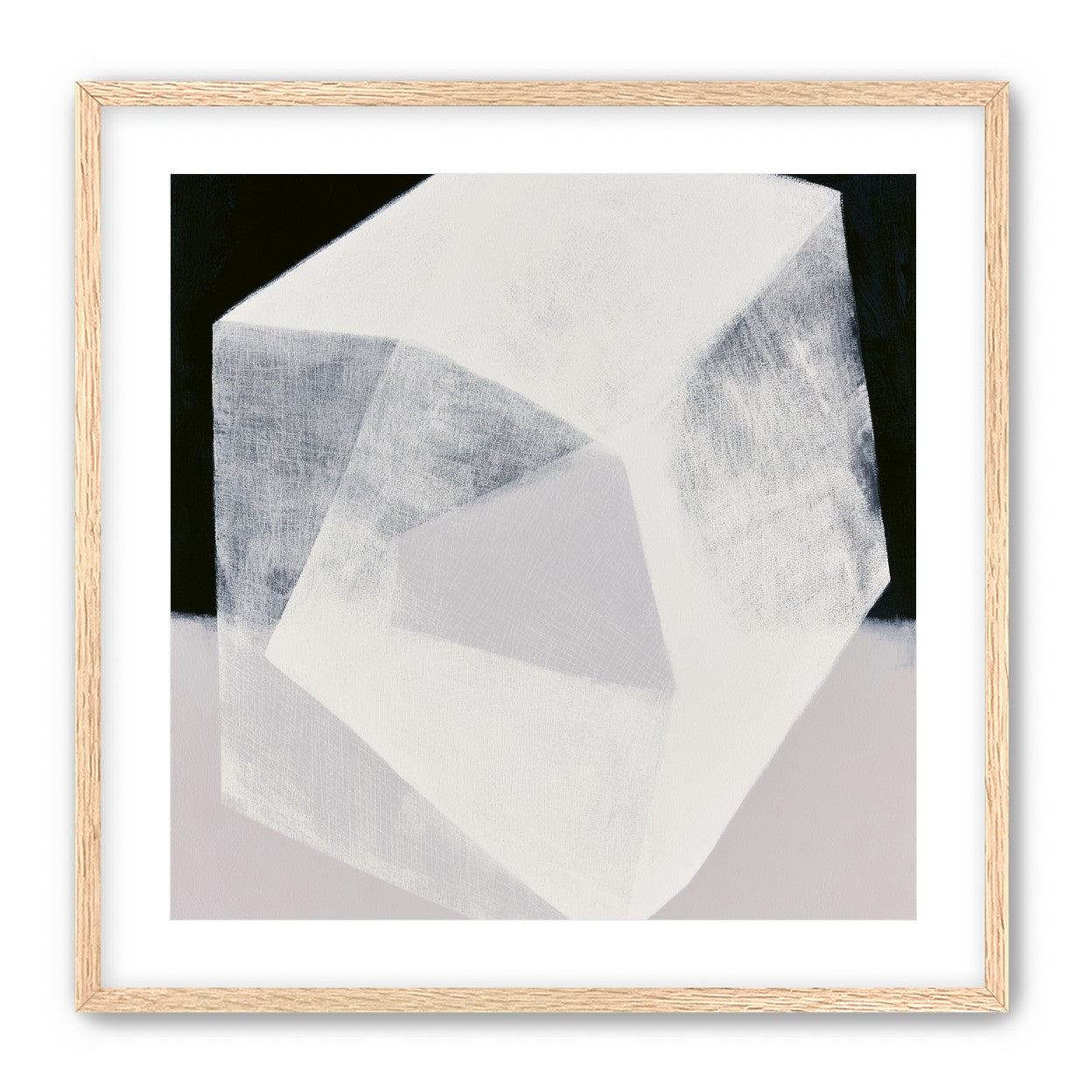 Milkwhite facets in deep black