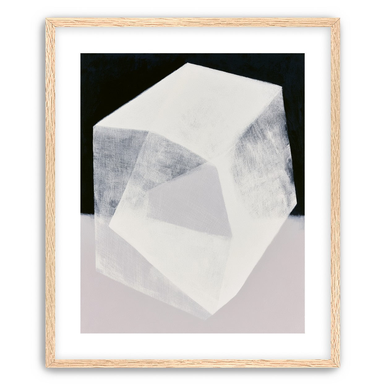 Milkwhite facets in deep black