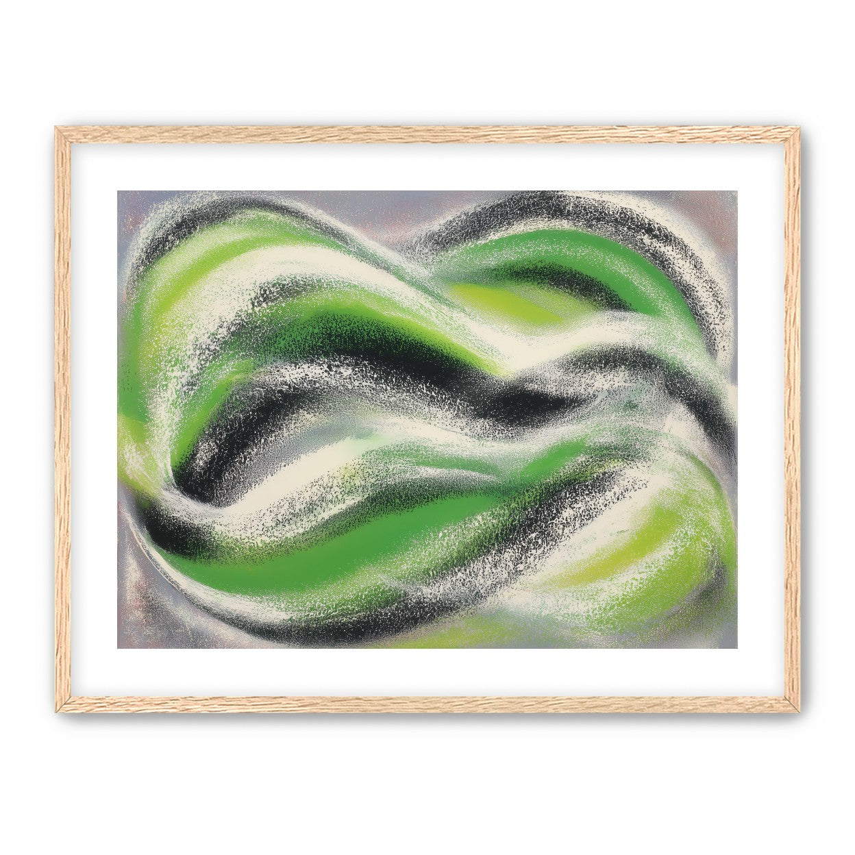 Green bands under white spray