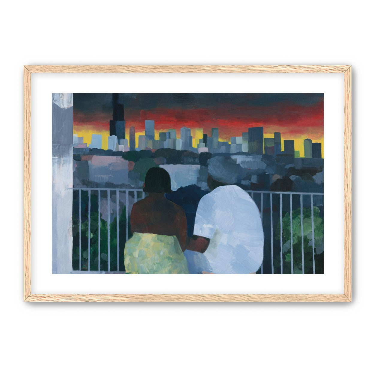 Two on the balcony at dusk