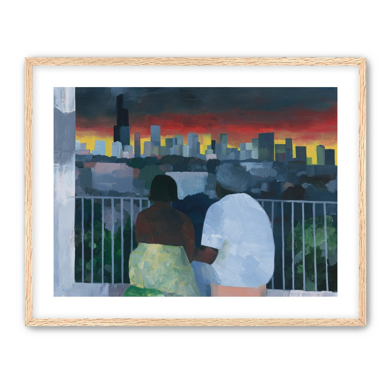 Two on the balcony at dusk