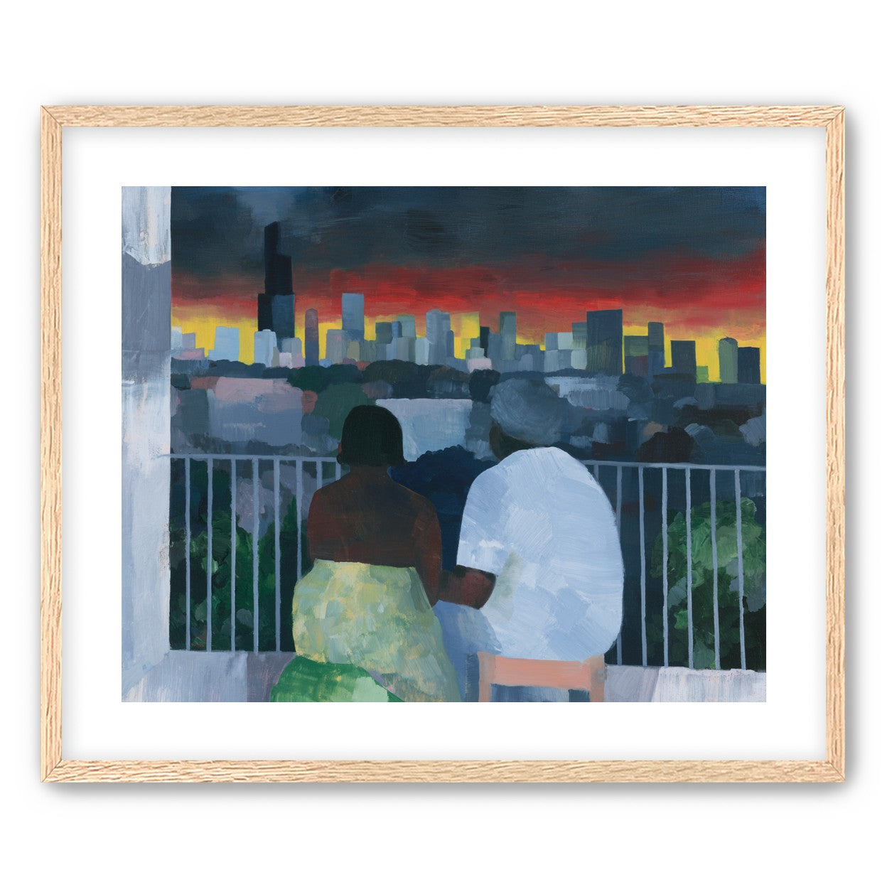 Two on the balcony at dusk