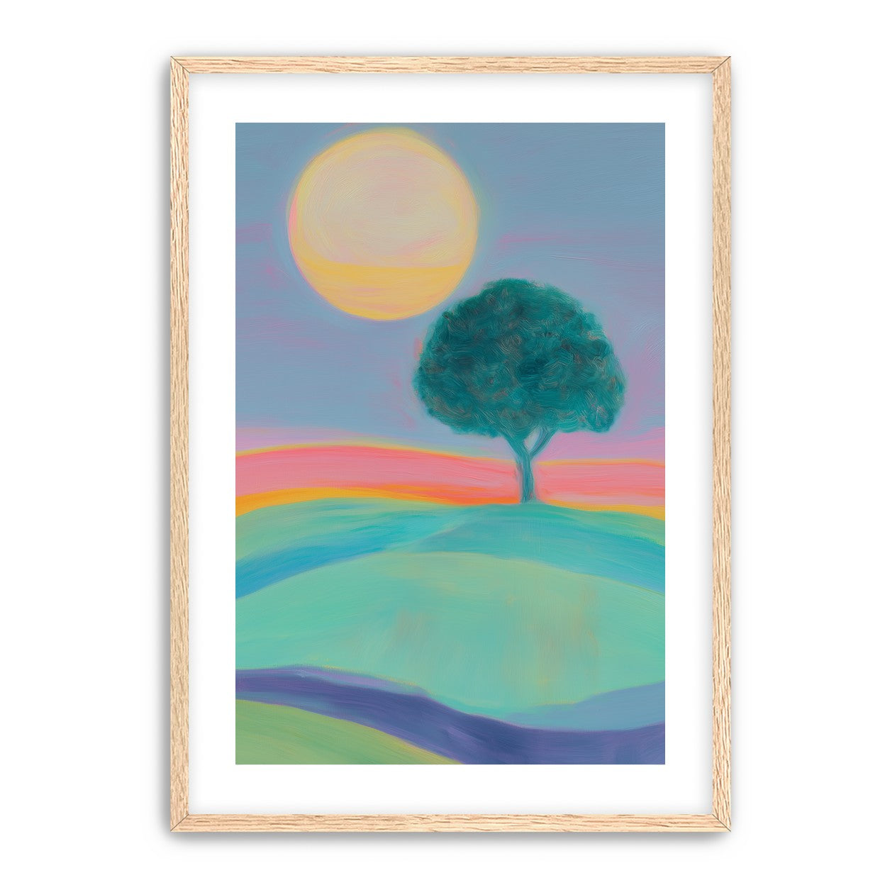 The sun behind the tree