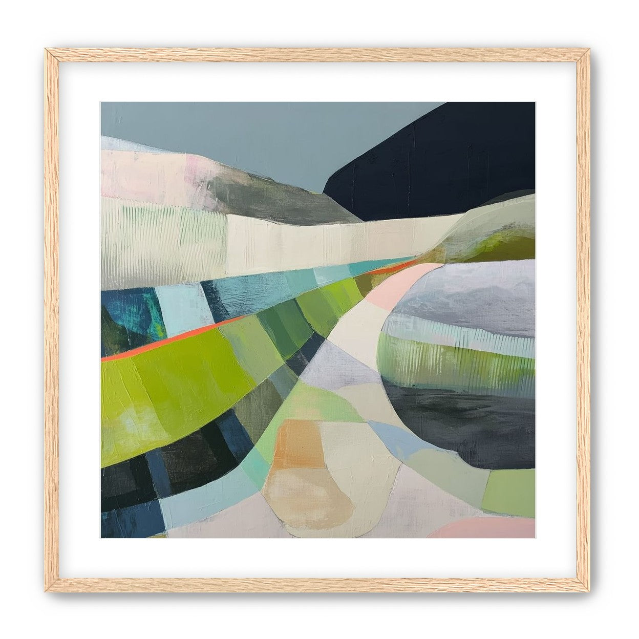 Winding path through hills