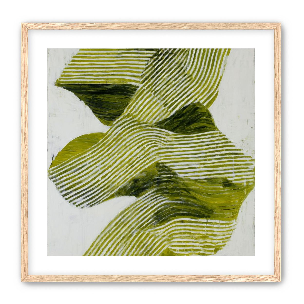 Olive stripes across white