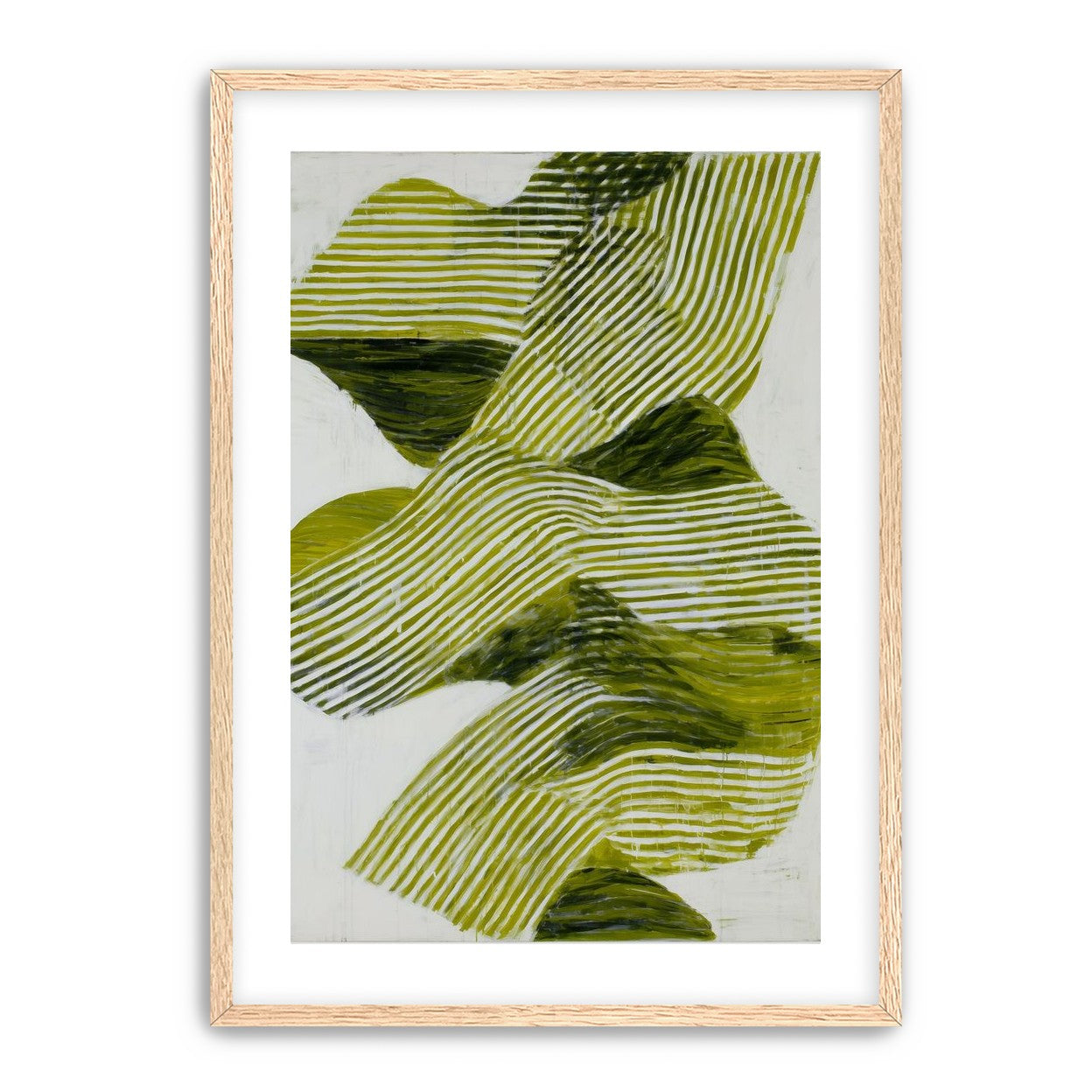 Olive stripes across white