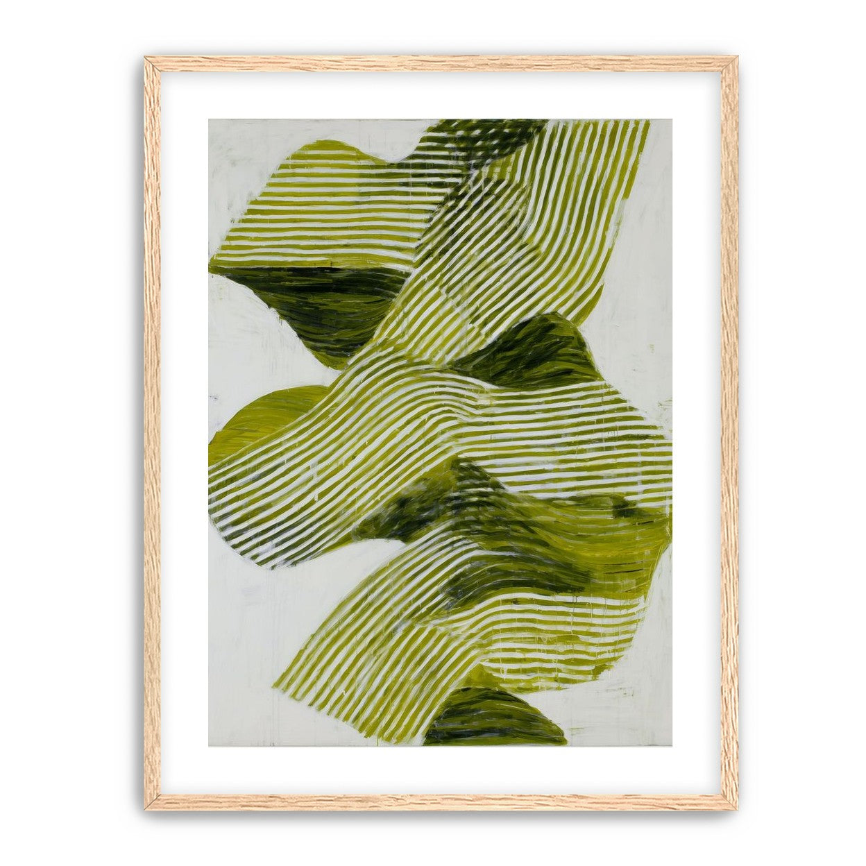 Olive stripes across white