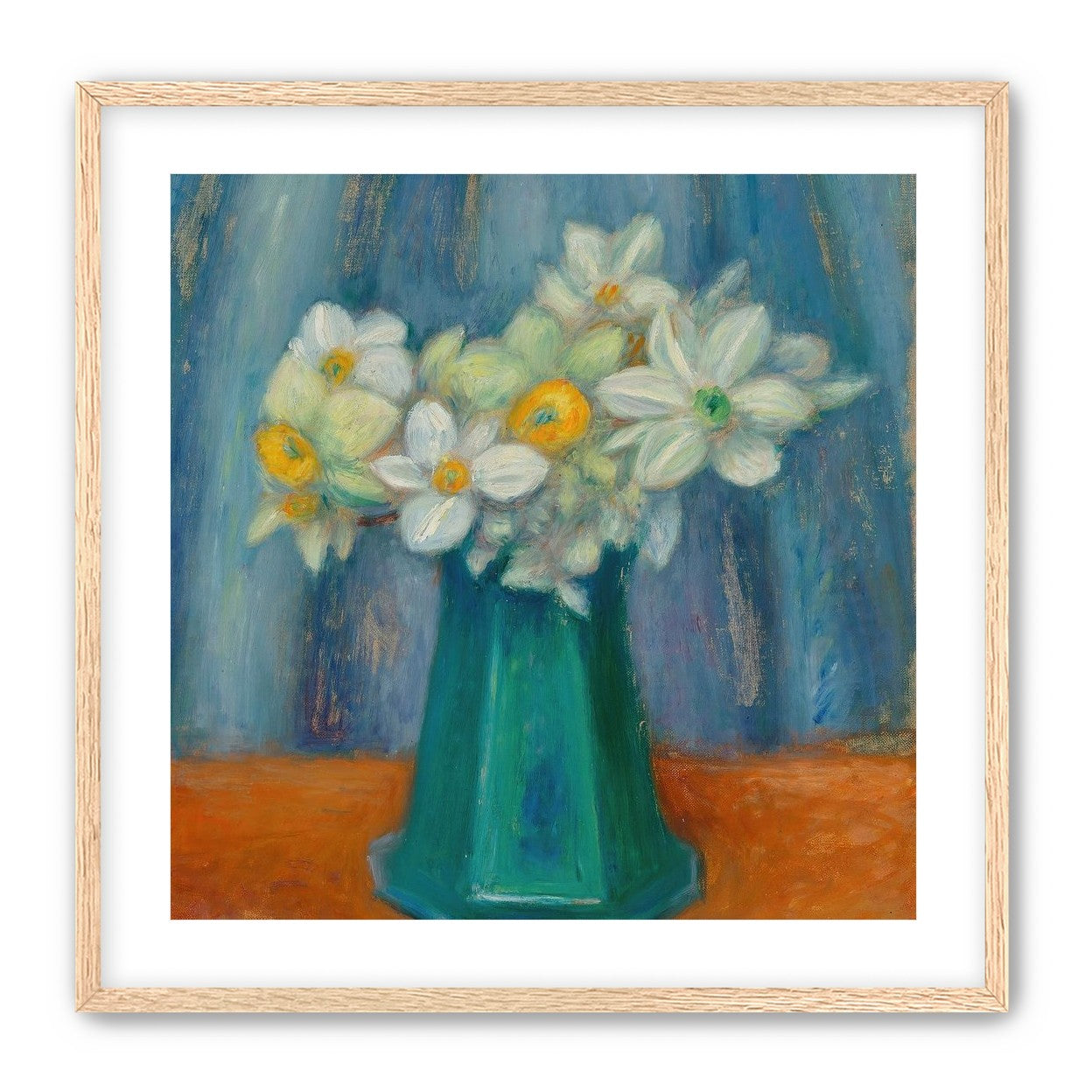 Daisies in green glass