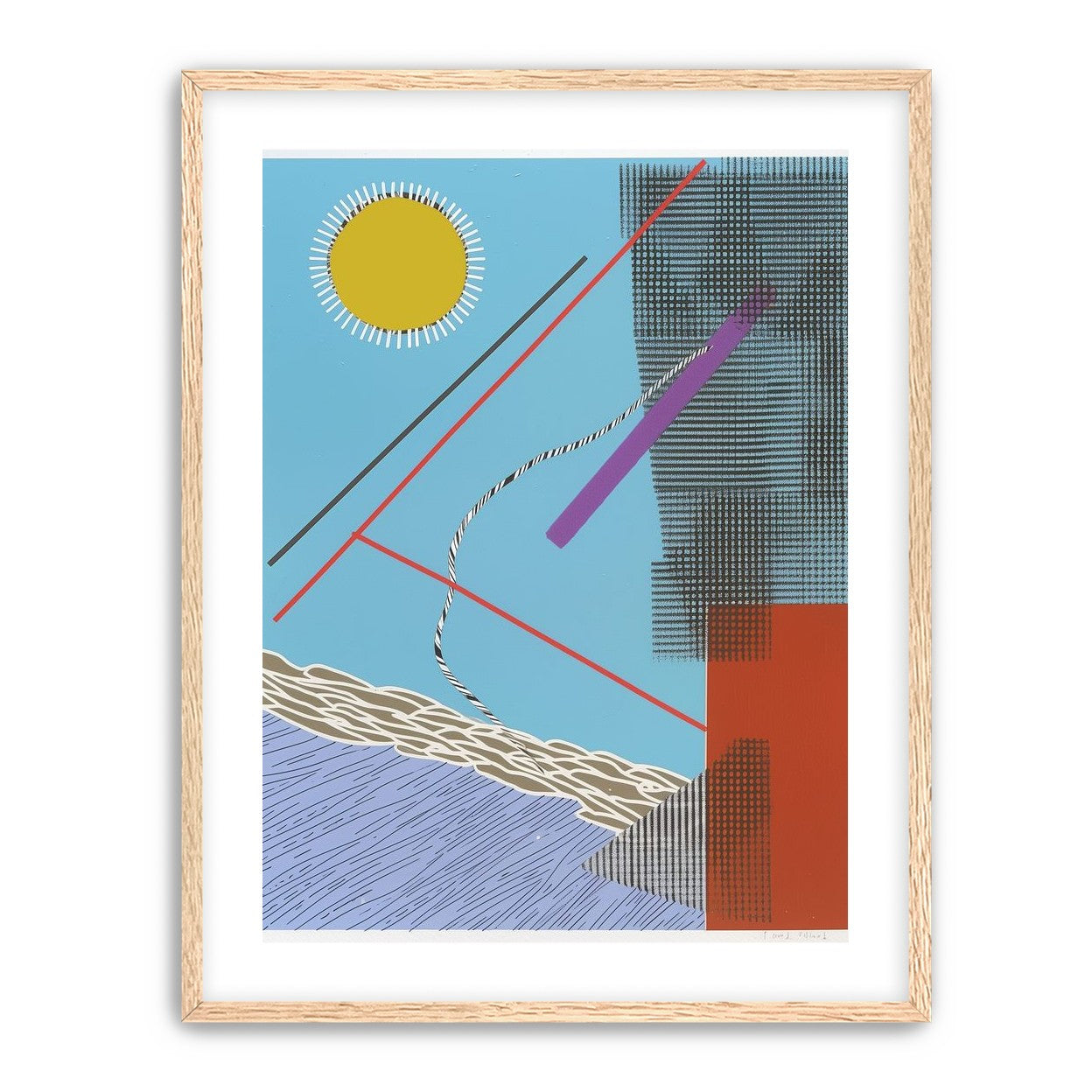 Yellow disc and crossed lines