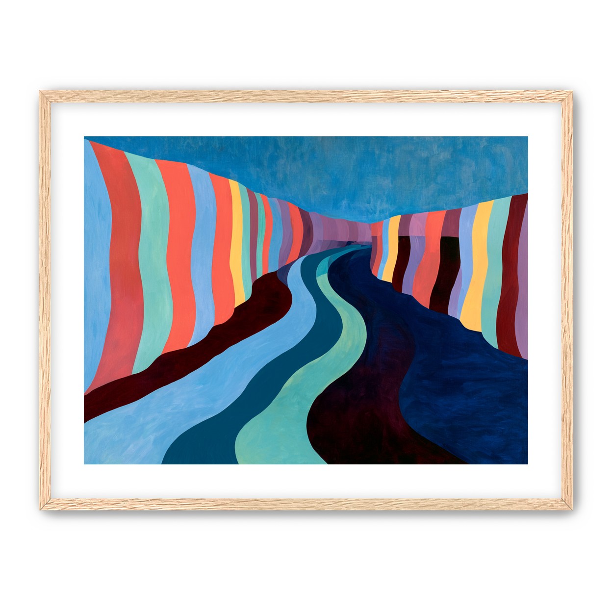 Coral stripes along the bend
