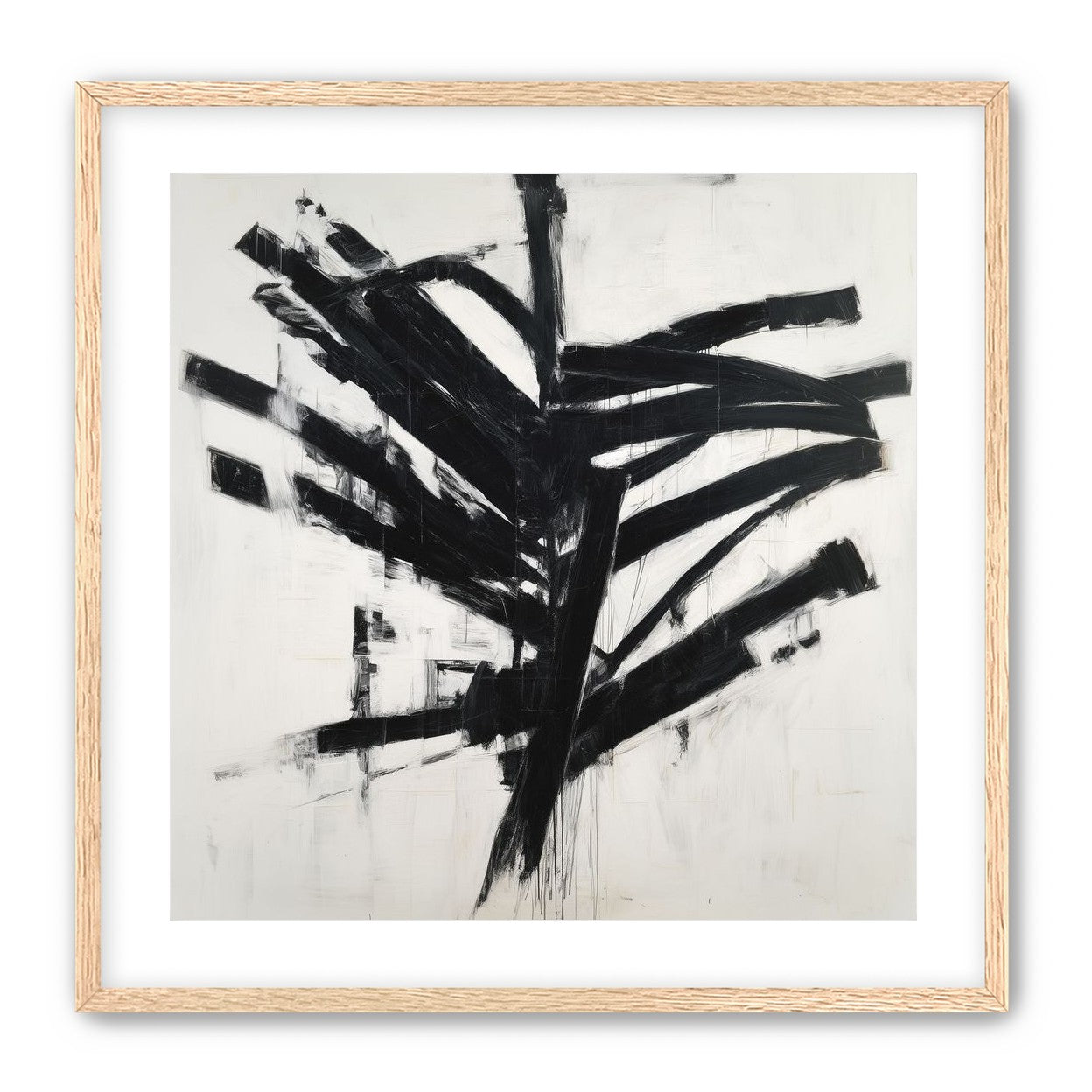 Black mass across white field