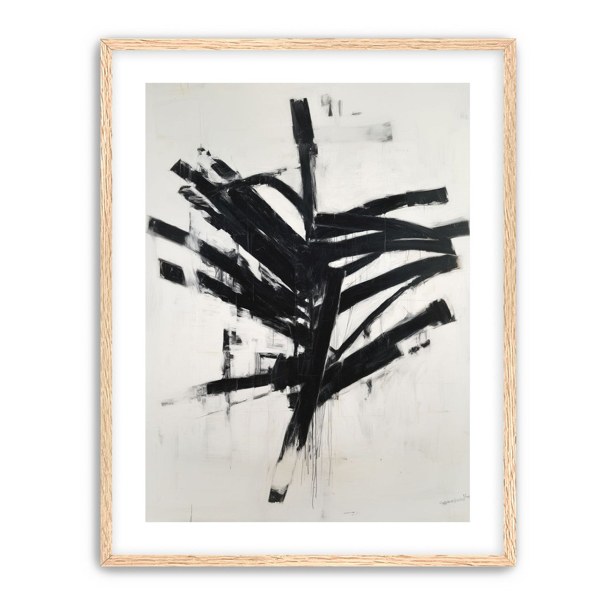 Black mass across white field