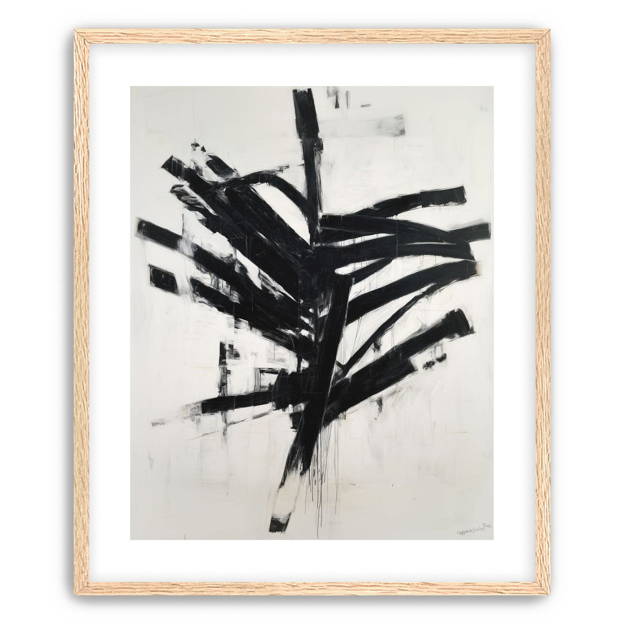 Black mass across white field