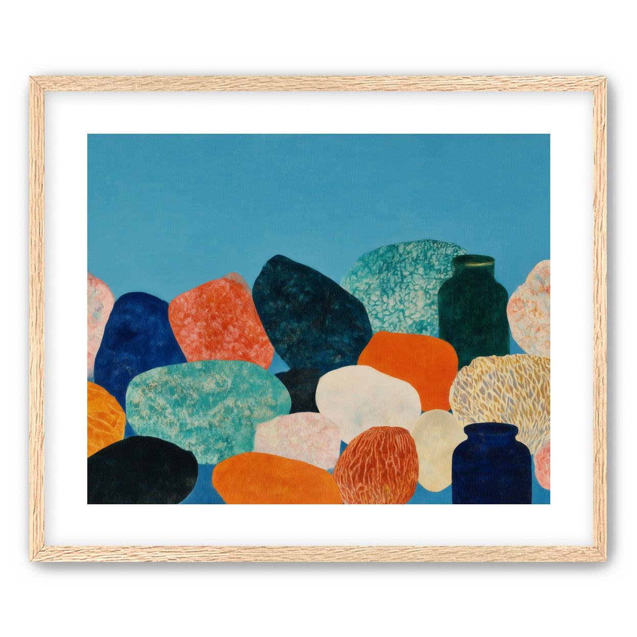 Stones beneath a blue field