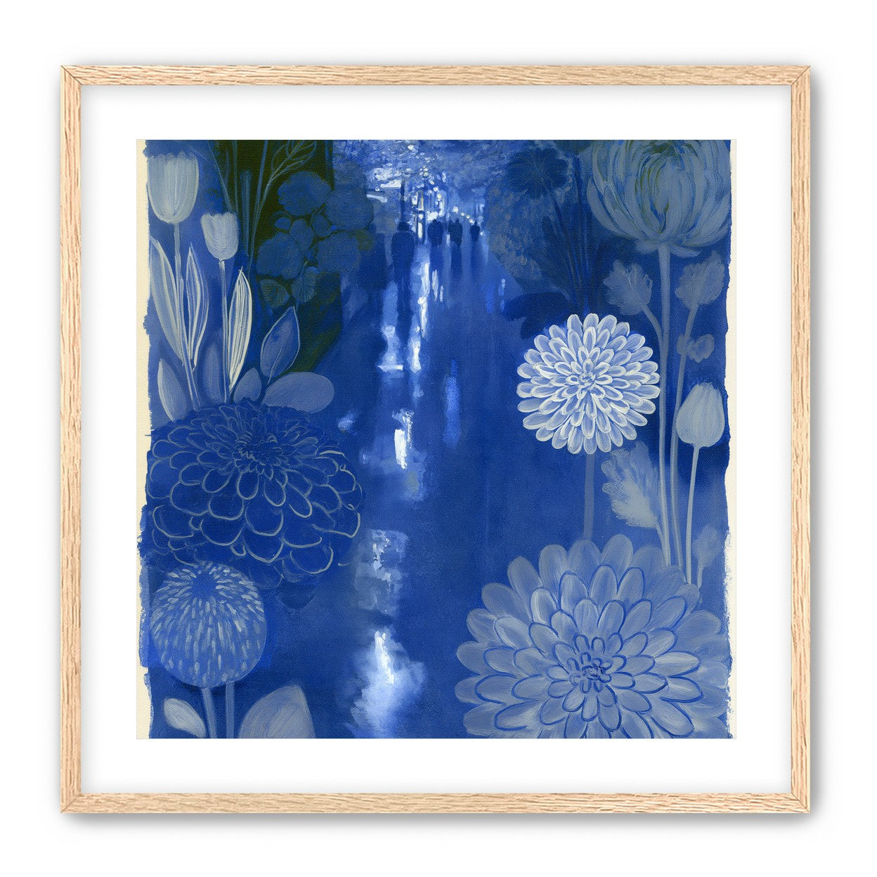 Blue garden night walk
