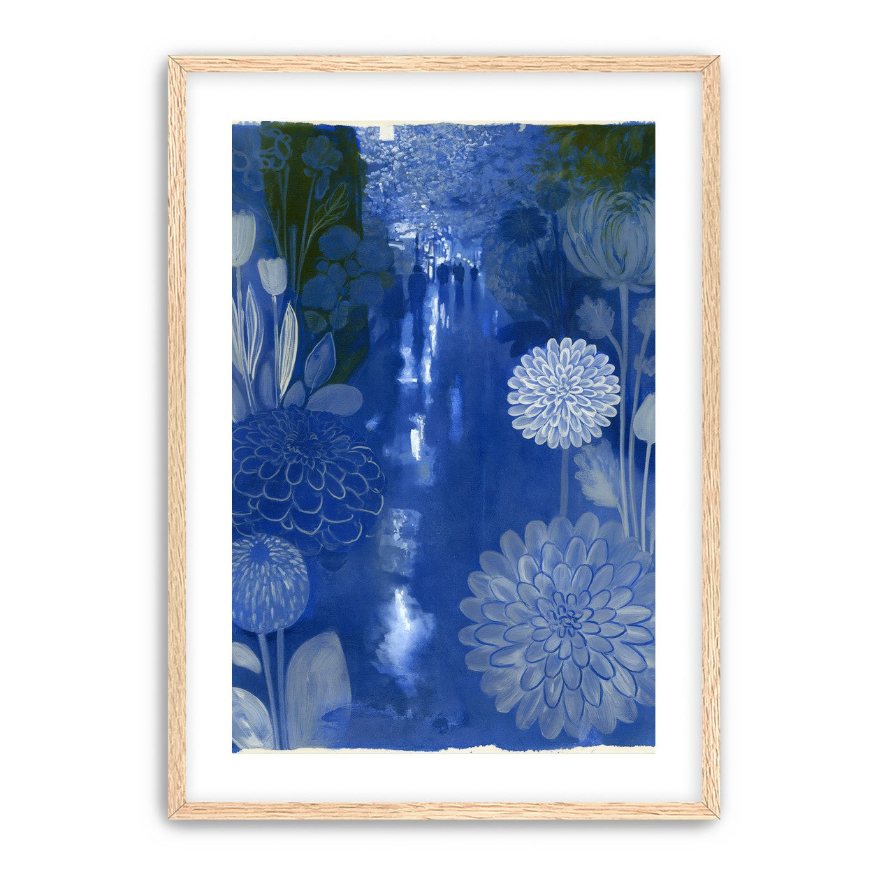 Blue garden night walk