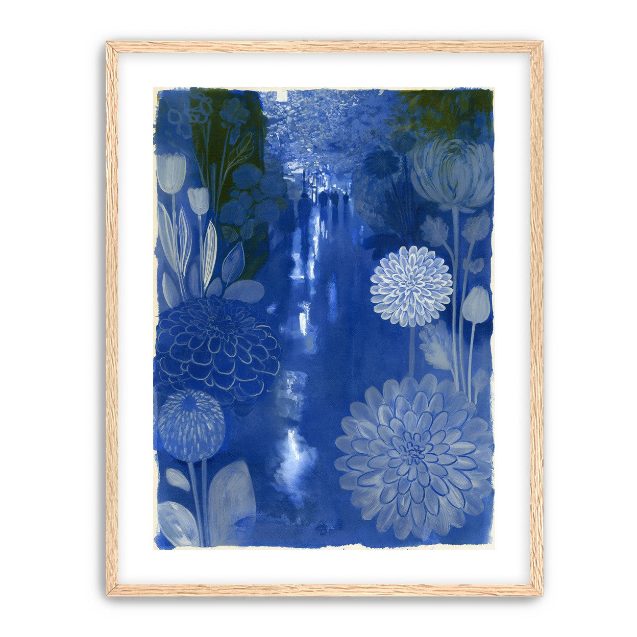 Blue garden night walk