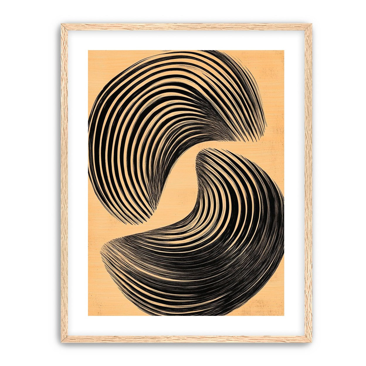 Black spiral on tan ground