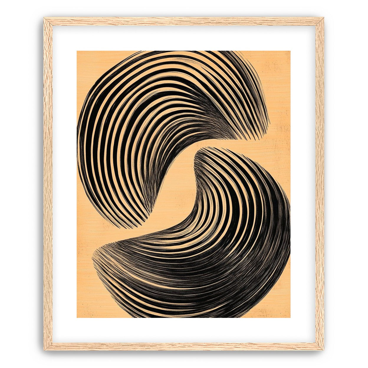 Black spiral on tan ground