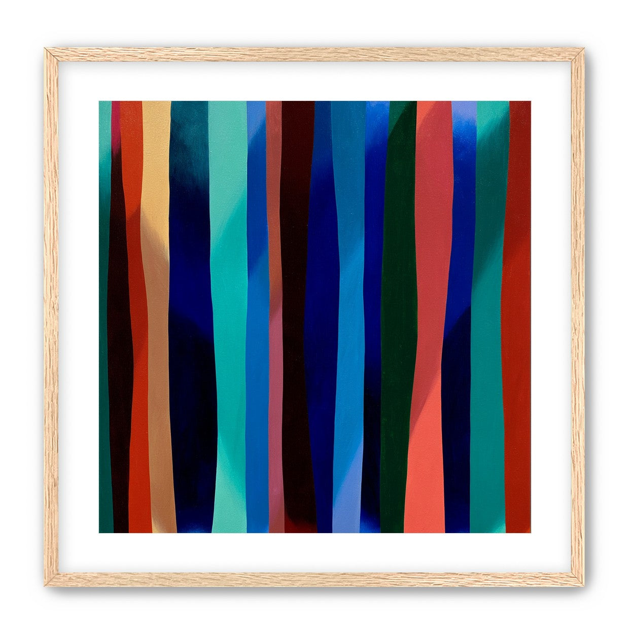 Blue shadow under bright stripes