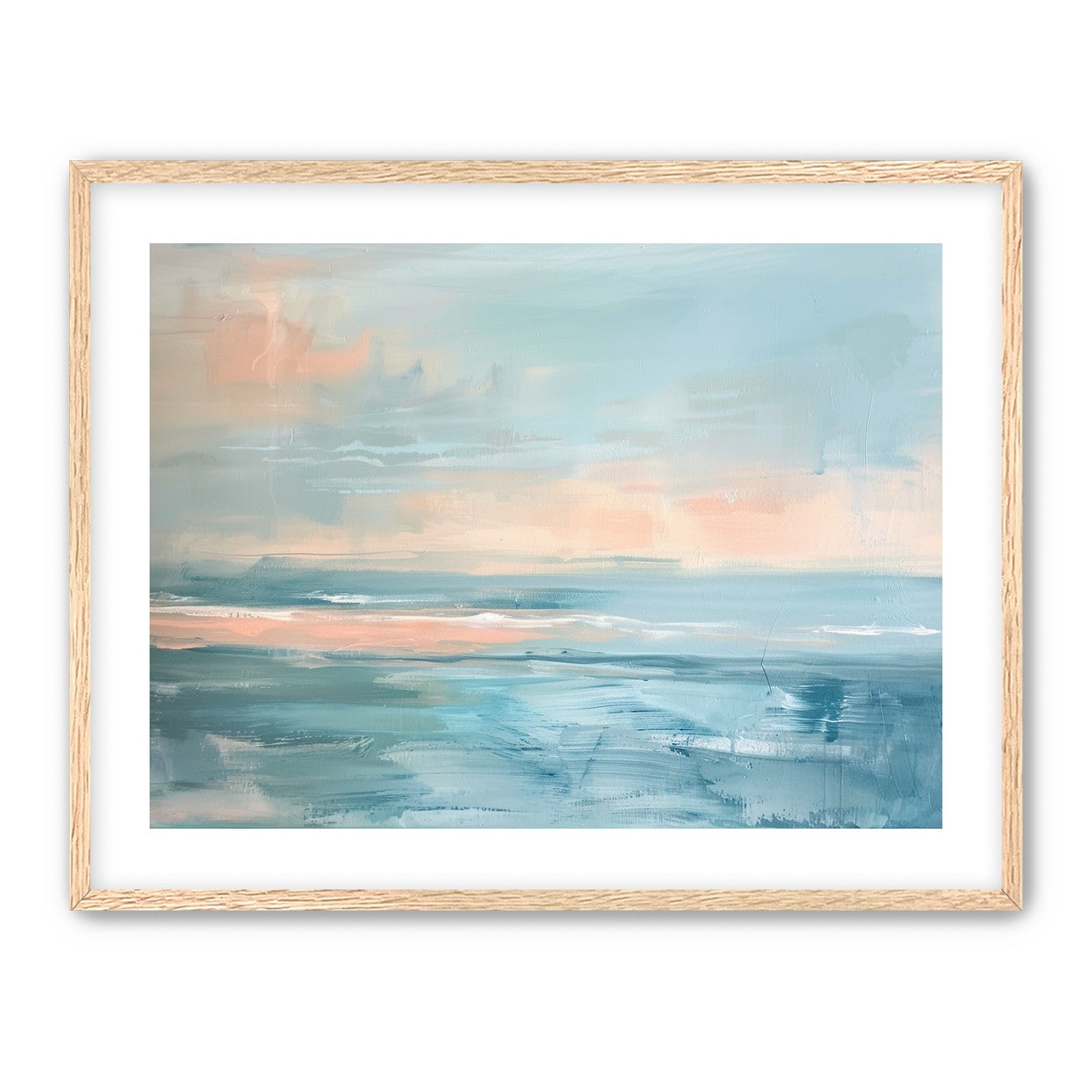 Peach light on blue sea