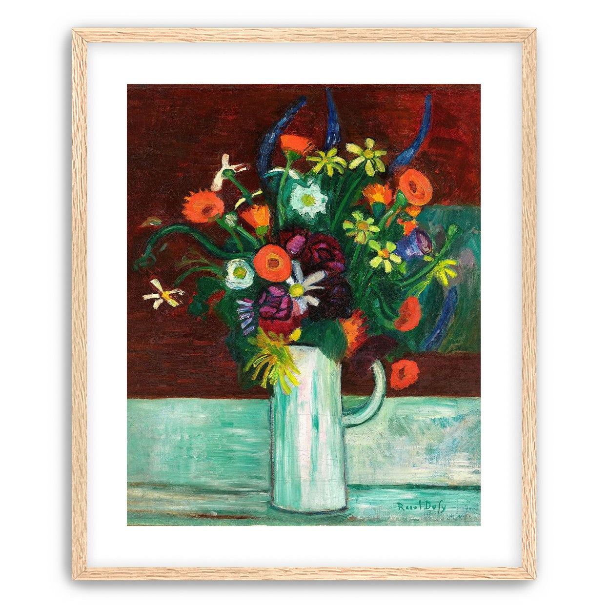 Flowers above the green table