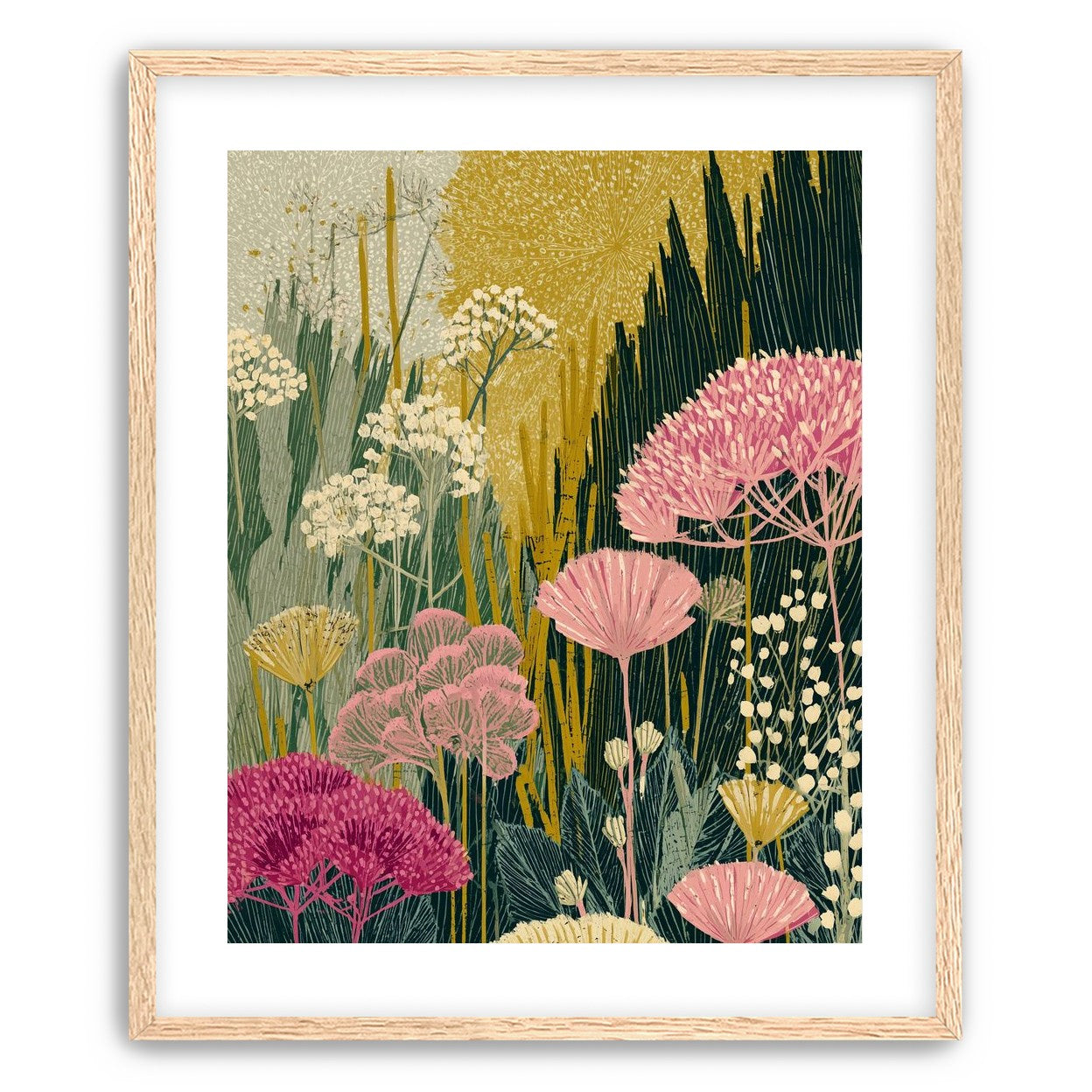 Wildflowers pressing into dusk