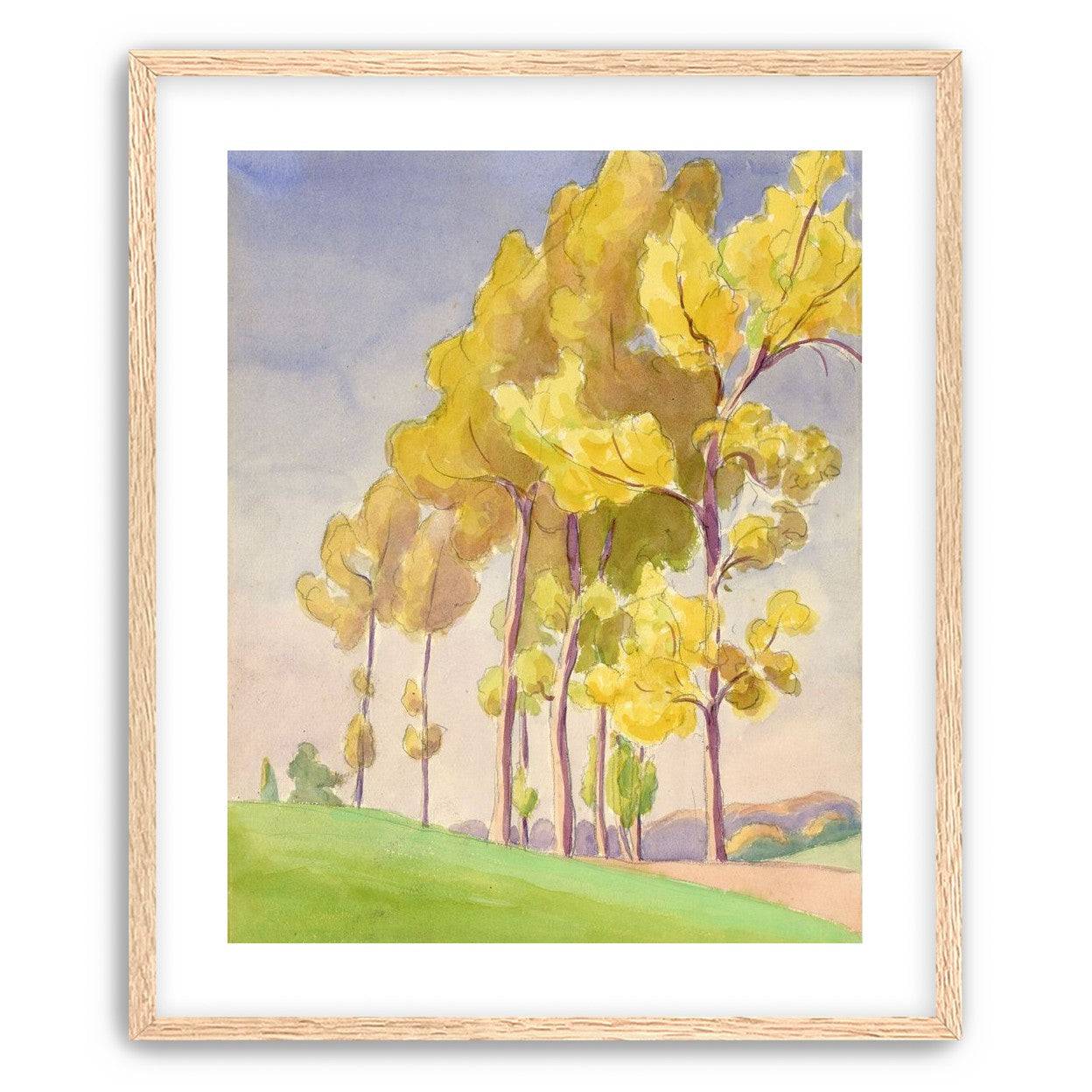 Yellow crowns on the hill