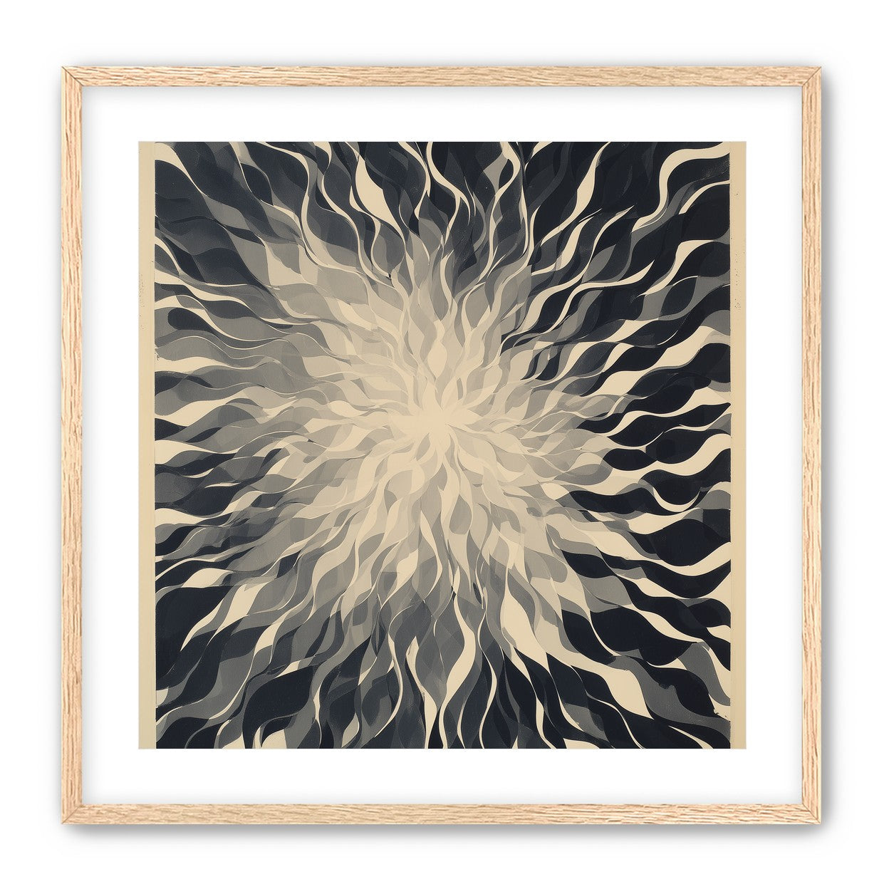 Pale center in black sweep