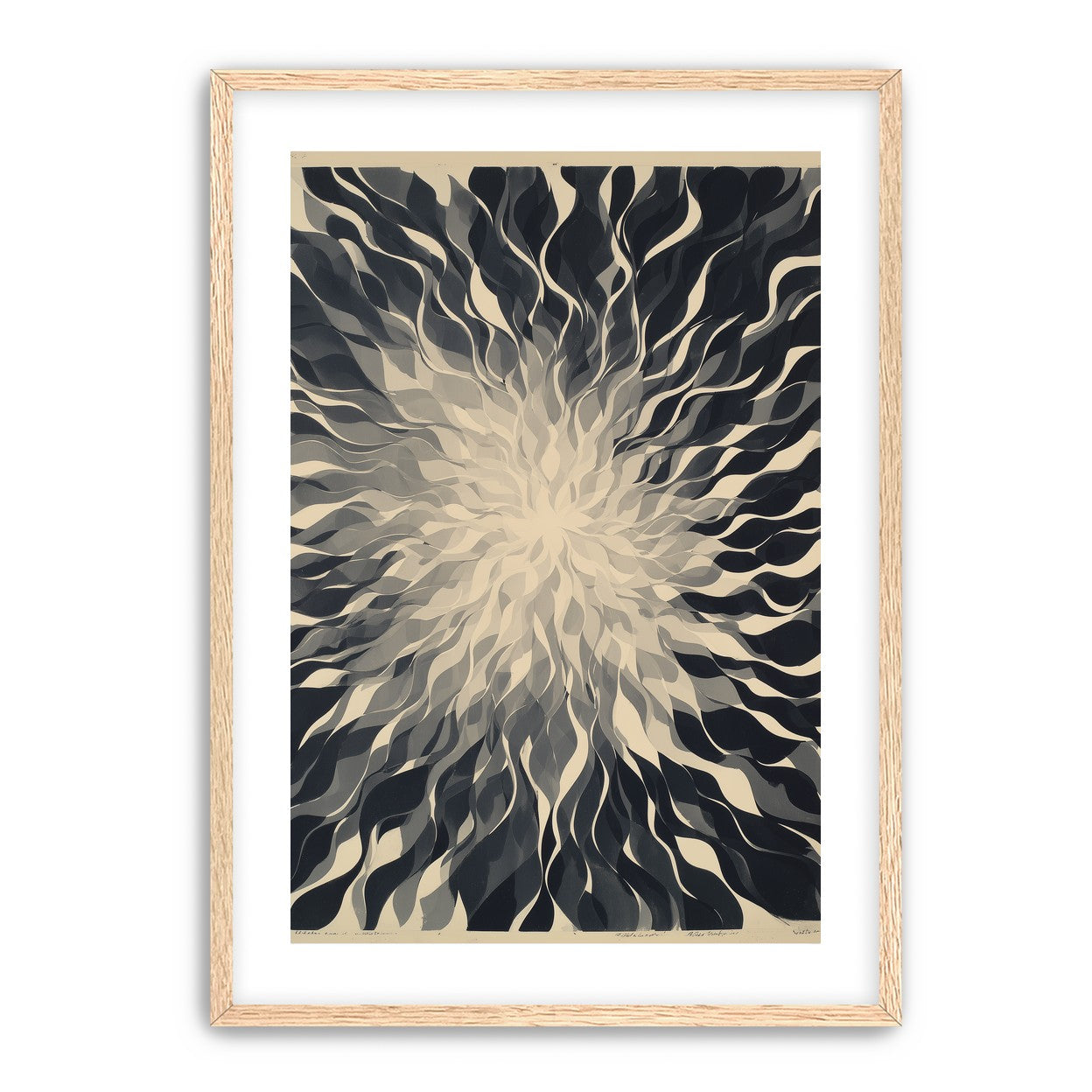 Pale center in black sweep