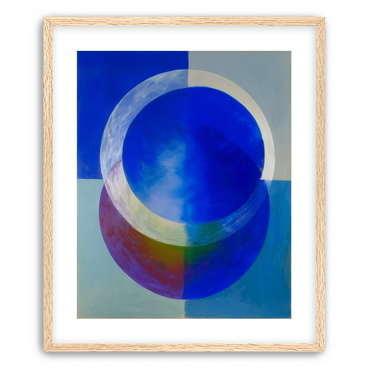 Pale arc across blue circle