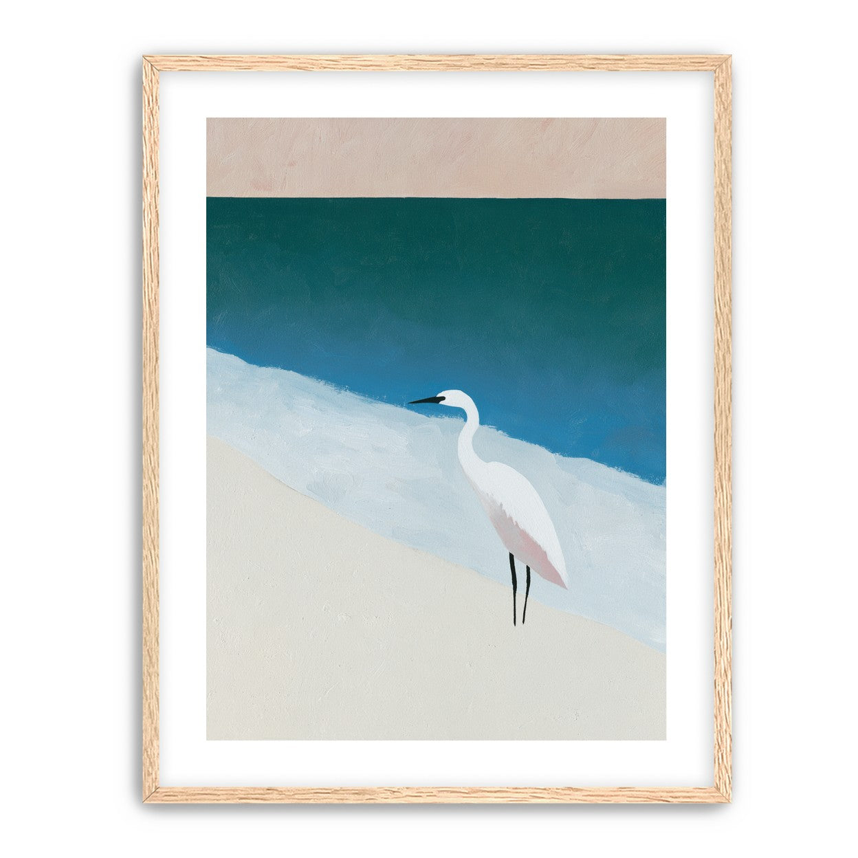 White egret at the shoreline