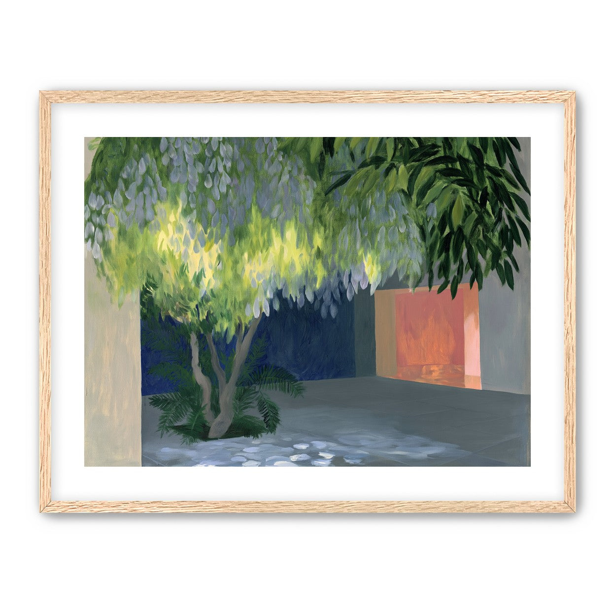 Spotted light under blossoms