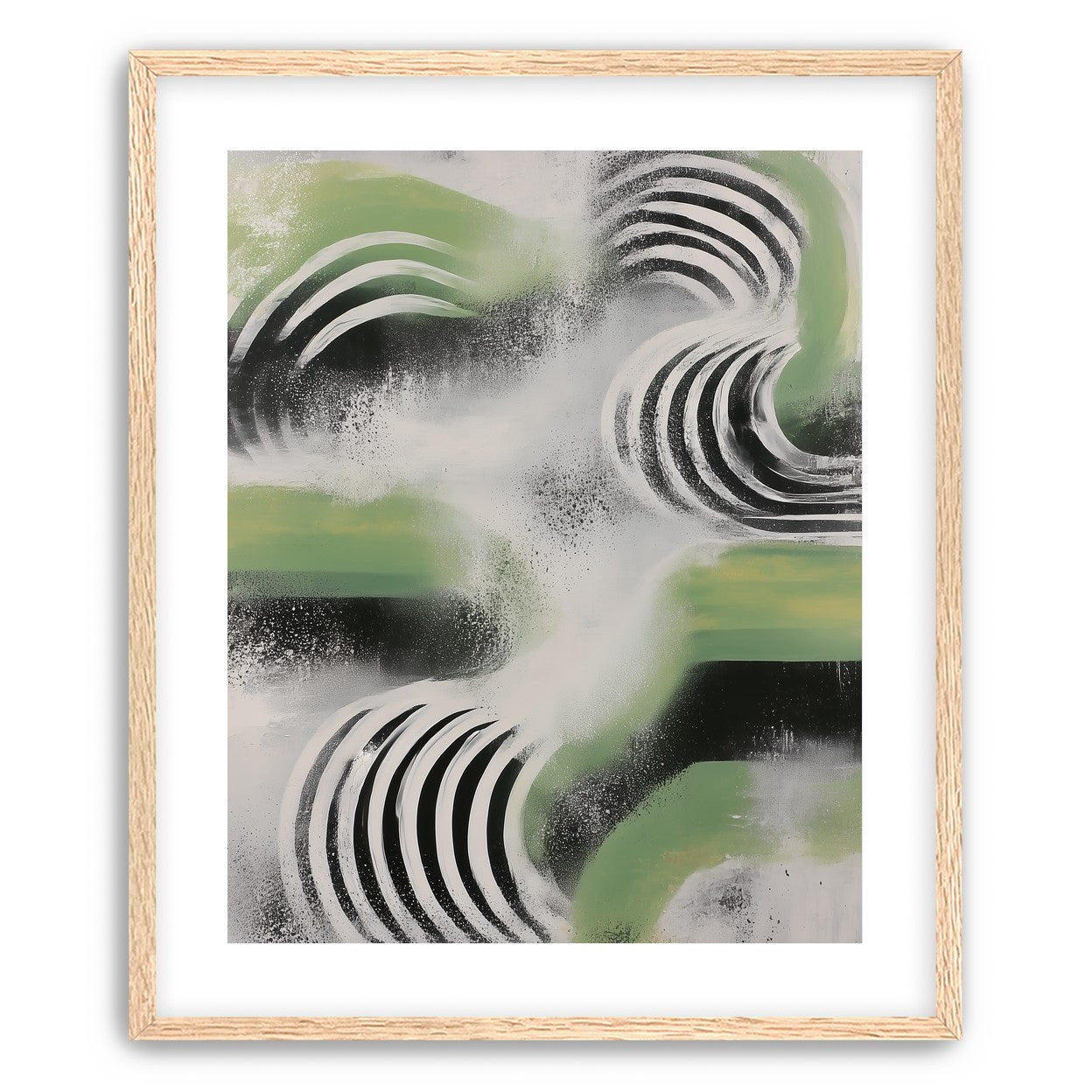 Curved bands in drifting haze