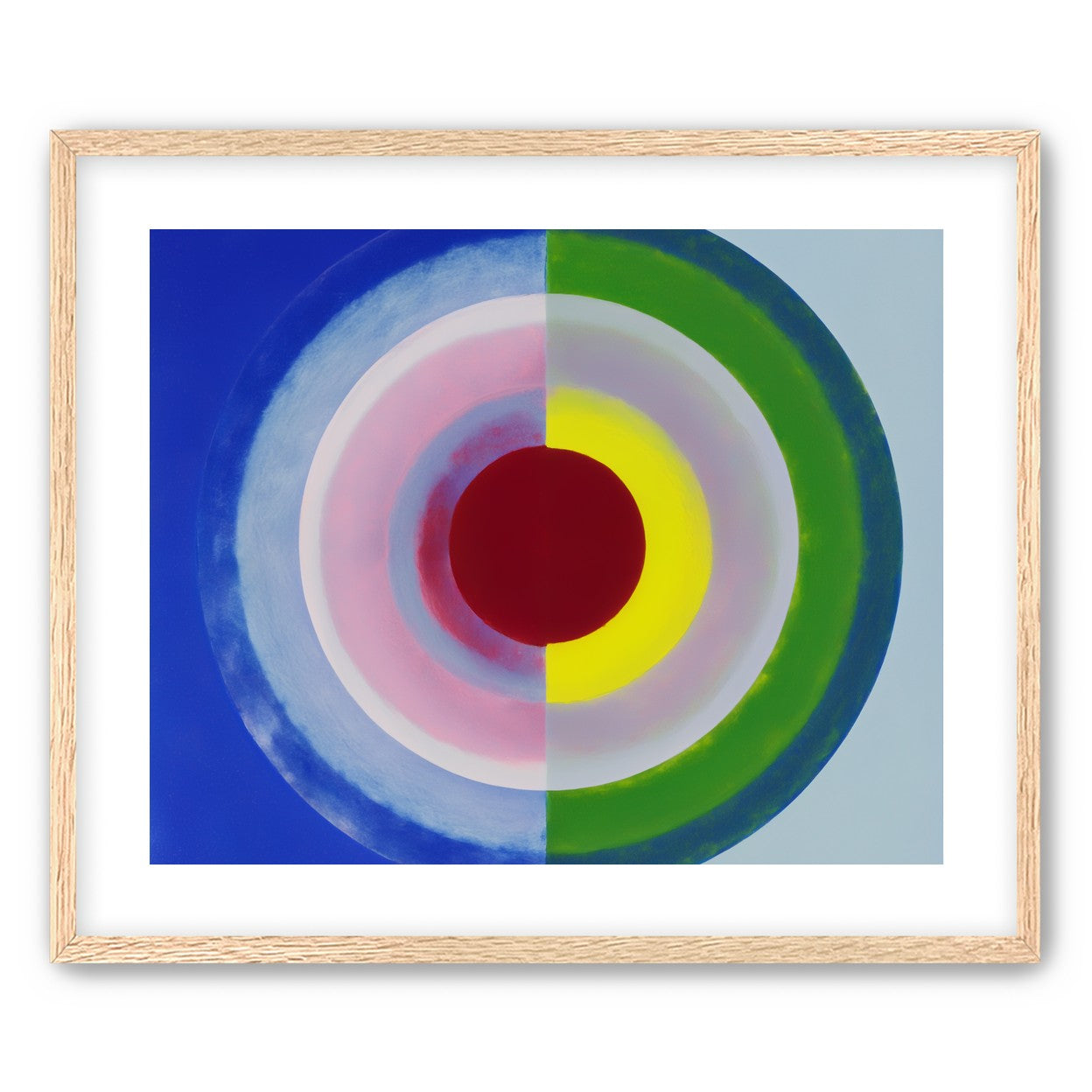 Blue and green split circle