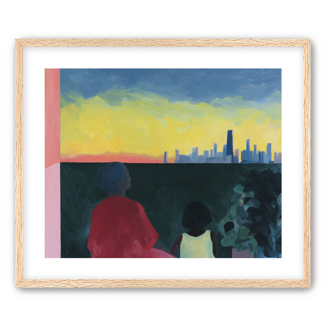 Yellow sky over the skyline