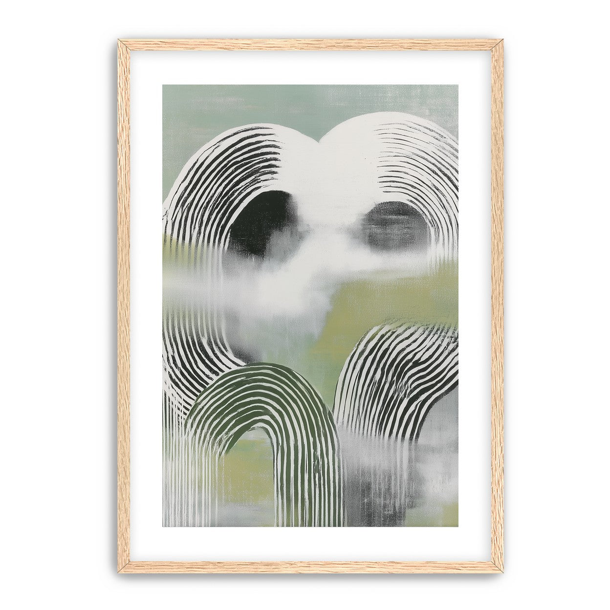 Black arcs in green haze