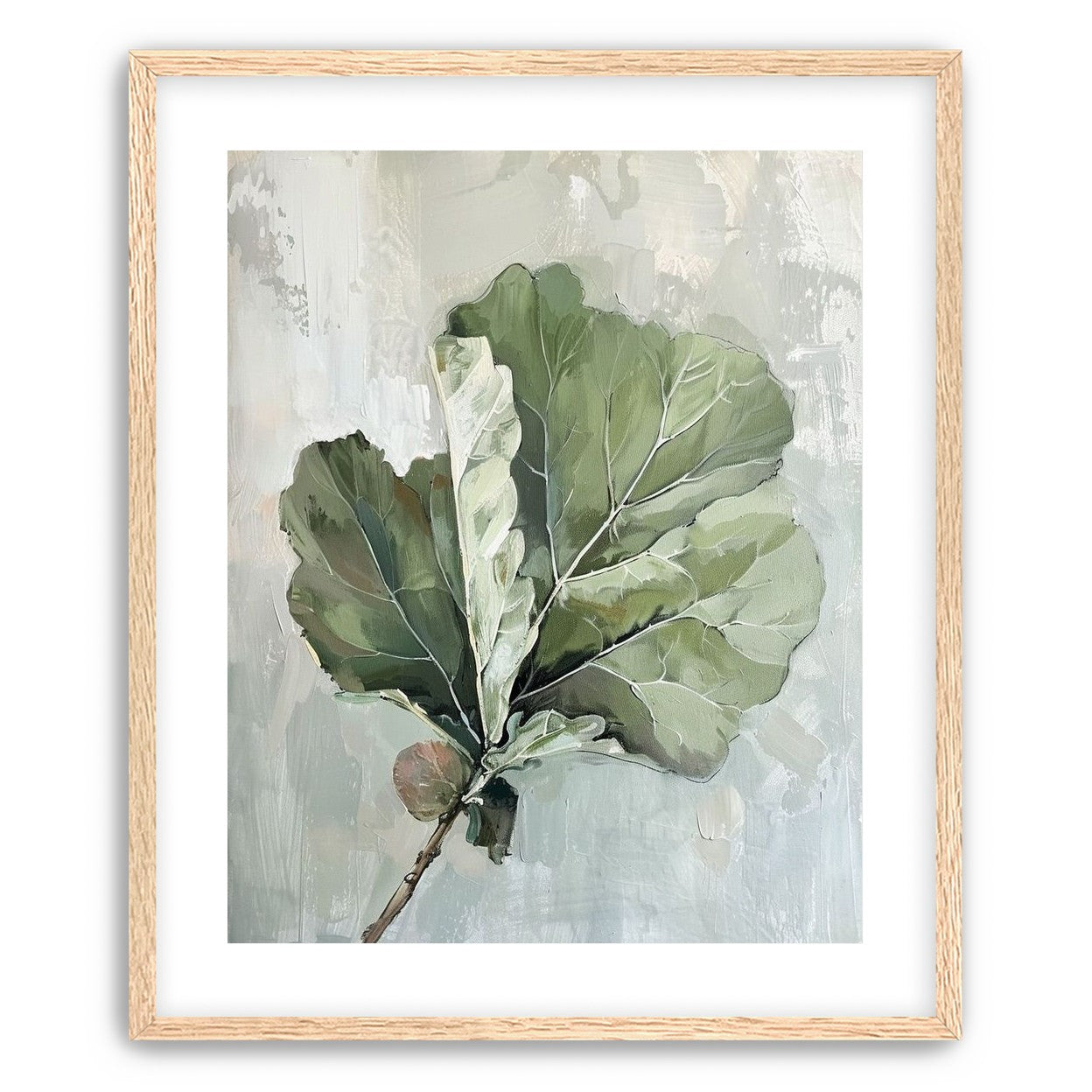 Green leaves in pale wash