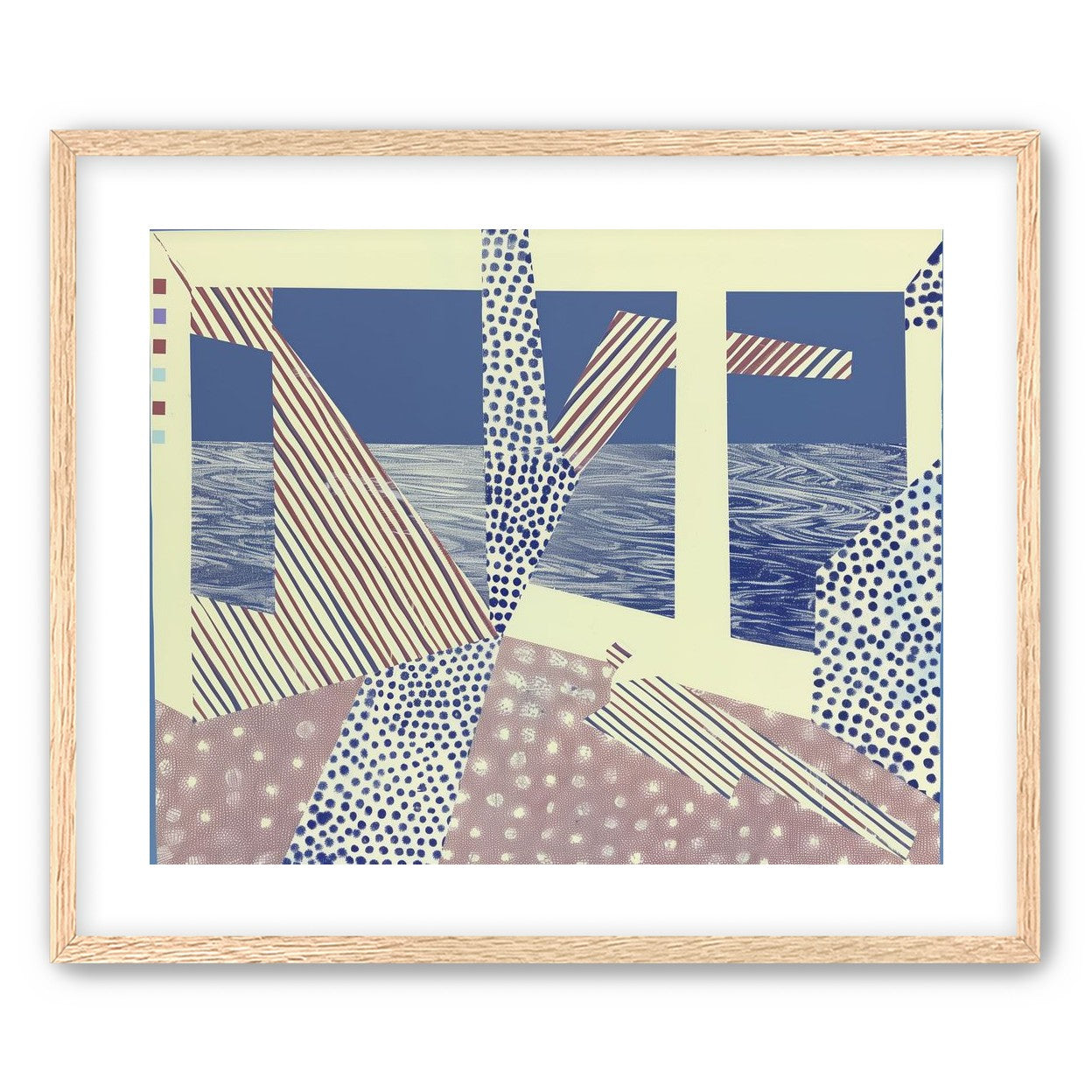 Stripes cut through dots