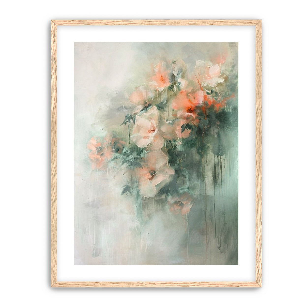 Pale flowers within the mist