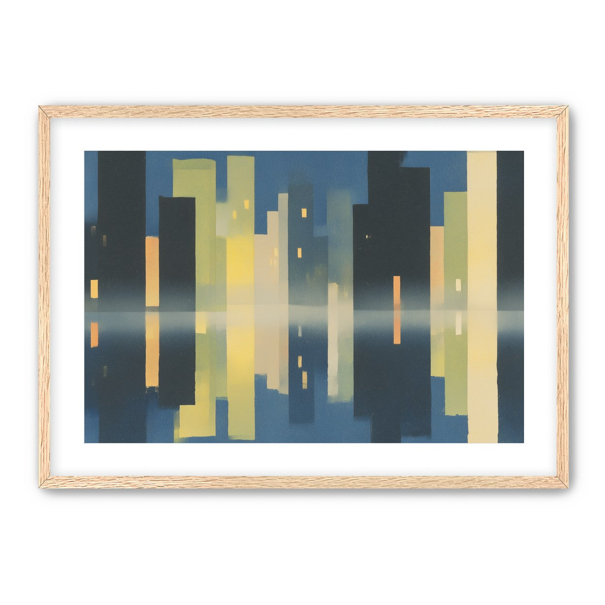 Night towers in still water
