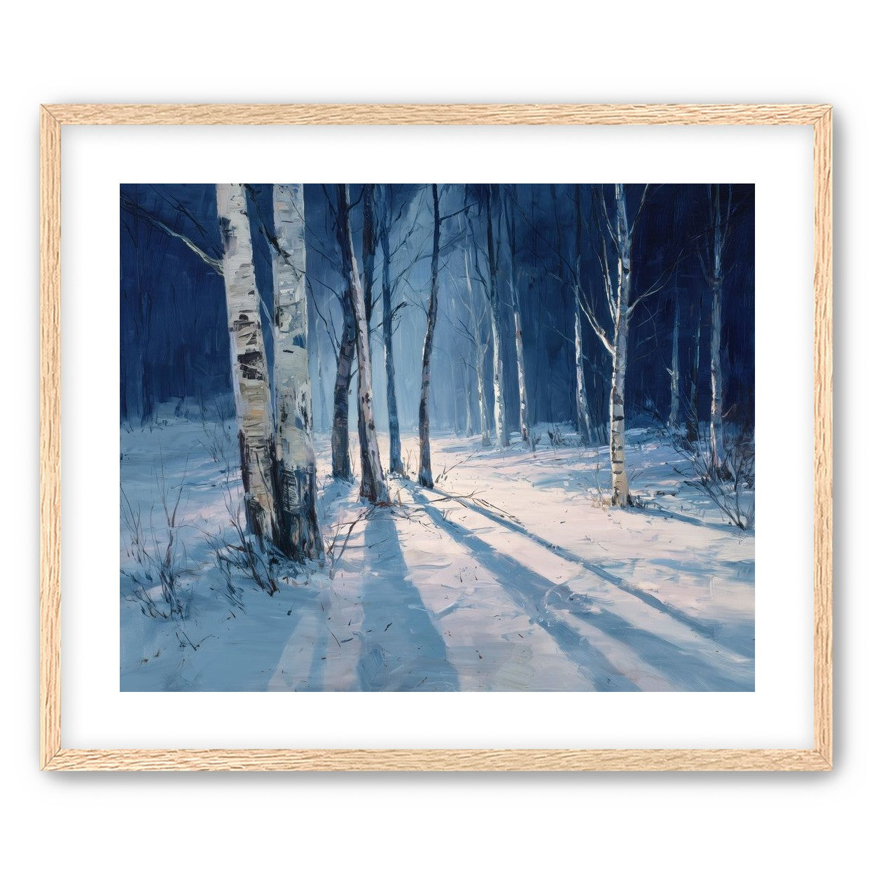 Snow Shadows Between Trunks