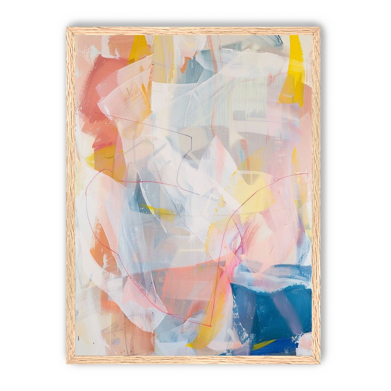 Non-Representational: Pale layers with a red loop